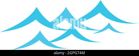 Poco onde del mare icona, stile cartoon Illustrazione Vettoriale