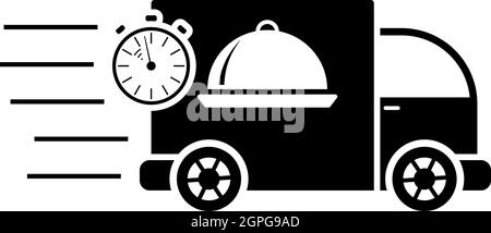 Fast Food Delivery Car Icon Stock Vector