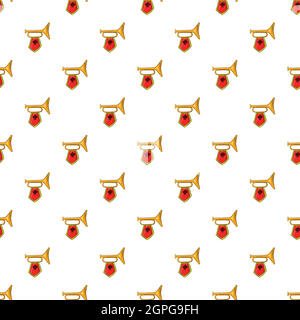 La tromba con bandiera pattern, stile cartoon Illustrazione Vettoriale