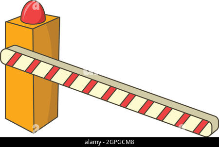 Parcheggio icona barriera, stile cartoon Illustrazione Vettoriale
