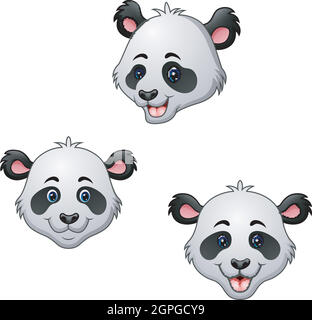 Set da panda cartoon Illustrazione Vettoriale