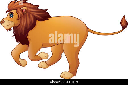 Carino lion cartoon Illustrazione Vettoriale
