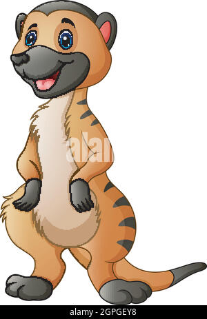 Carino meerkat cartoon Illustrazione Vettoriale