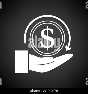 Icona Cash Back Coin to Hand Illustrazione Vettoriale