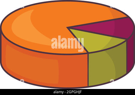 Colorato grafico a torta icona del grafico, in stile cartone animato Illustrazione Vettoriale