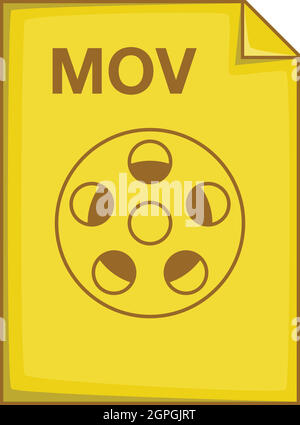 File MOV icona, stile cartoon Illustrazione Vettoriale