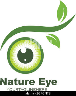 Icona occhio natura Logo vettore immagine modello Illustrazione Vettoriale