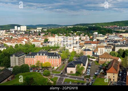 Francia, territorio di Belfort, Belfort, cittadella di Vauban, dal castello, la città vecchia Foto Stock