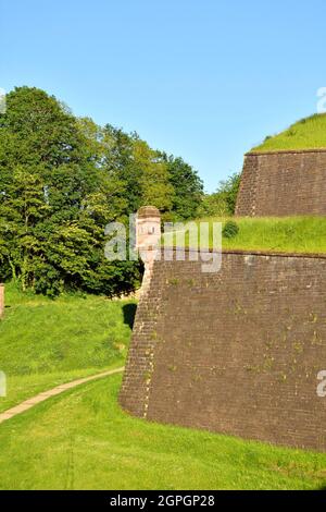 Francia, territorio di Belfort, Belfort, cittadella di Vauban, castello, torre di controllo Foto Stock