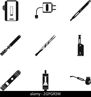 Icone di sigarette insieme, stile semplice Illustrazione Vettoriale