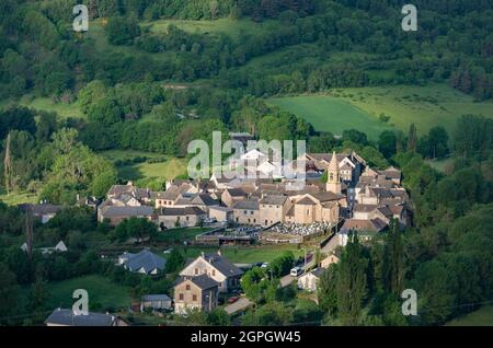 Francia, Lozere, Cubieres, villaggio vicino al Mont Lozere, Parco Nazionale delle Cévennes Foto Stock