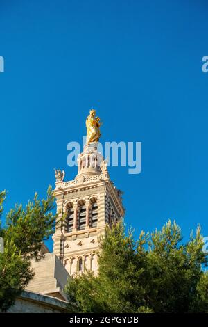 Francia, Bouches du Rhone, Marsiglia, Notre Dame de la Garde basilica Foto Stock