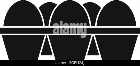 Uova in cartone Confezione icona, stile semplice Illustrazione Vettoriale