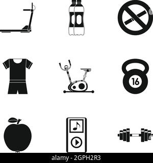 Uno stile di vita attivo set di icone, stile semplice Illustrazione Vettoriale