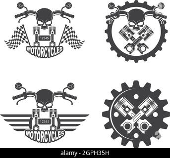 disegno di illustrazione vettoriale di motociclo personalizzato Illustrazione Vettoriale