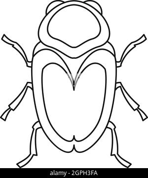 Scarabeo scarabeo icona, stile contorno Illustrazione Vettoriale