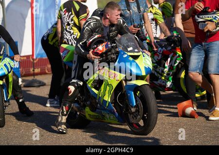 10-05-2021 Lituania, pilota della Kaunas MotoGP, moto d'angolo. Foto Stock