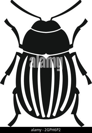 Il Colorado potato beetle, icona di stile semplice Illustrazione Vettoriale