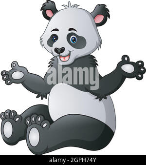 Panda simpatico cartoon Illustrazione Vettoriale