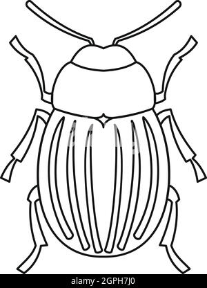 Il Colorado potato beetle icona, stile contorno Illustrazione Vettoriale