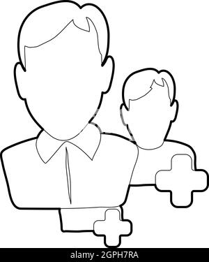 Aggiungi icona degli utenti isometrica 3d style Illustrazione Vettoriale