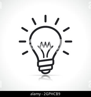 icona lampadina o lampadina isolata Illustrazione Vettoriale