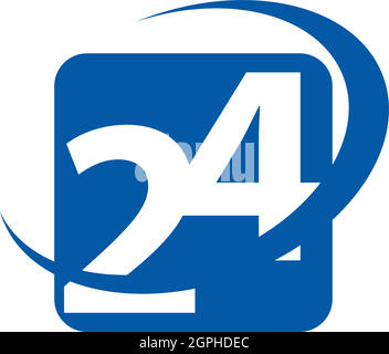 24 ore, 24 ore su 24, icona, pulsante Illustrazione Vettoriale