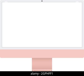 Monitor per computer imac di nuovo modello moderno, disegno vettoriale a disegno piatto Illustrazione Vettoriale