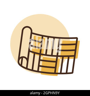 Linoleum roll vector flat icon Stock Vector