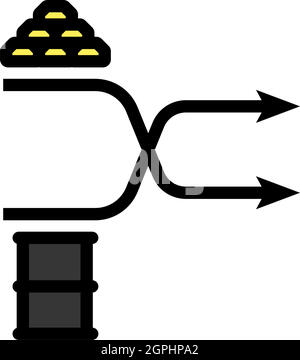 Icona del grafico di confronto oro e olio Illustrazione Vettoriale
