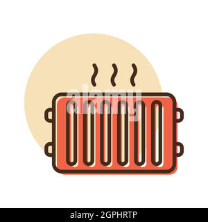 Radiatore, icona del riscaldatore vettoriale piatto Illustrazione Vettoriale
