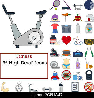Icona Fitness impostato Illustrazione Vettoriale