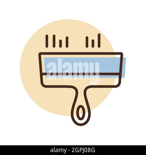 Icona piatta vettoriale dello strumento coltello stucco Illustrazione Vettoriale