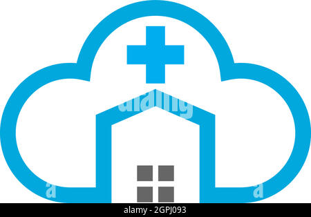 Icona del logo Cloud Home Care Concept Illustrazione Vettoriale