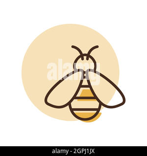 Ape miele vettore icona piatta Illustrazione Vettoriale