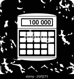 Icona calcolatrice, stile grunge Illustrazione Vettoriale