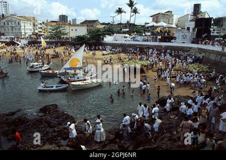 Festa de Yemanja , Bahia, Brasile Foto Stock