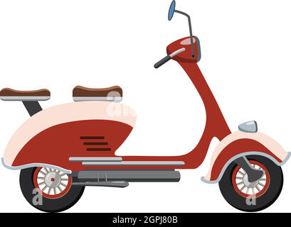 Moto Scooter icona, stile cartoon Illustrazione Vettoriale