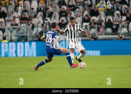 Torino, Italia. 29 settembre 2021. -ju12 durante la UEFA Champions League, la partita di calcio del Gruppo H tra la Juventus FC e il Chelsea FC il 29 settembre 2021 presso lo Stadio Allianz di Torino, Italia Credit: Independent Photo Agency/Alamy Live News Foto Stock