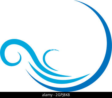 Vettore del logo dell'icona a forma d'onda Illustrazione Vettoriale