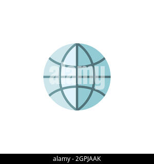 Globo. Segno del mondo. Pianeta terra. Sito Web. Homepage. Icona a colori piatta. Illustrazione del vettore commerciale Illustrazione Vettoriale