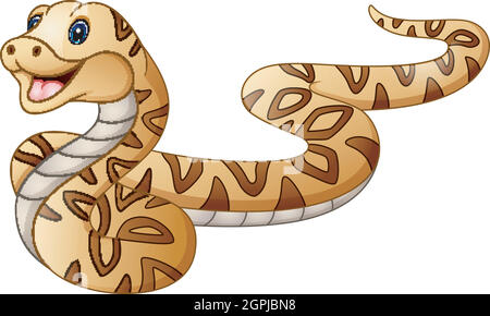 Illustrazione vettoriale del cartone animato di serpente carino Illustrazione Vettoriale