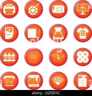 Stampa di icone vettoriali Illustrazione Vettoriale