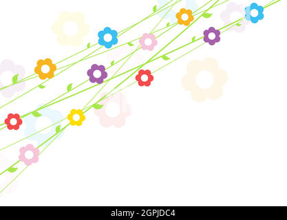 flowers on strings background for spring Stock Vector