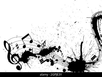 Grunge Musical Notes Design Stock Vector