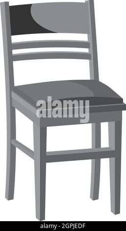 Sedia in legno icona, grigio in stile monocromatico Illustrazione Vettoriale