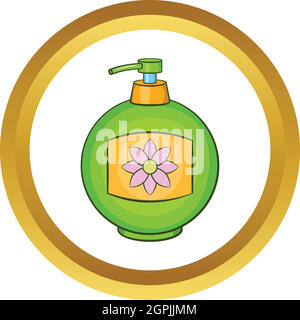Verde bottiglia di plastica di sapone liquido icona vettore Illustrazione Vettoriale