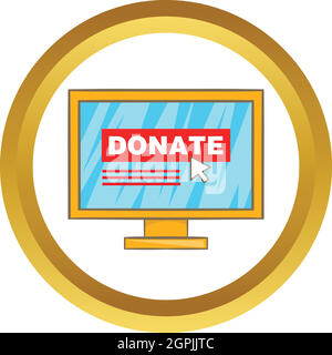 Donare online concetto icona vettore Illustrazione Vettoriale