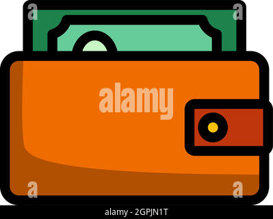 Portafoglio con icona Cash Illustrazione Vettoriale