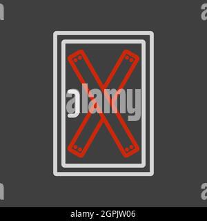 Sportello chiuso, installazione di schede sulla porta Illustrazione Vettoriale